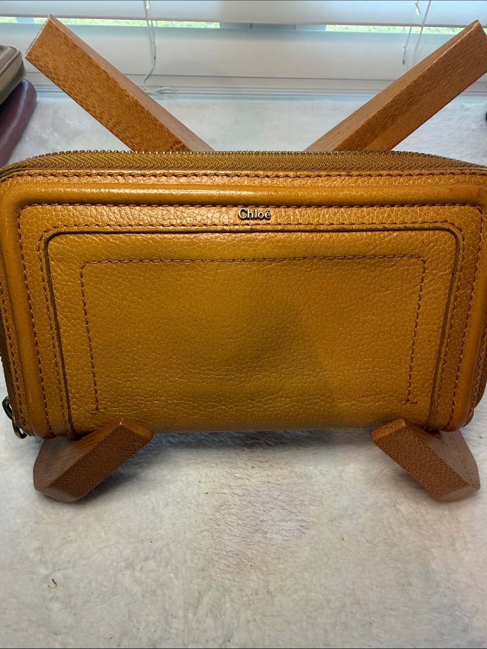 Chloé Rusty Brown Paraty Leather Long Zip Wallet